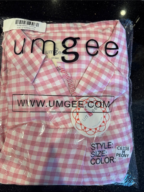 Umgee Dresses & Skirts - Umgee Pink and White Gingham Shirt Dress